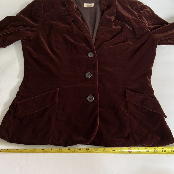 🍁   LUXURIOUS Chocolate Brown VELVET JACKET by FOSSIL - Picture 13 of 14